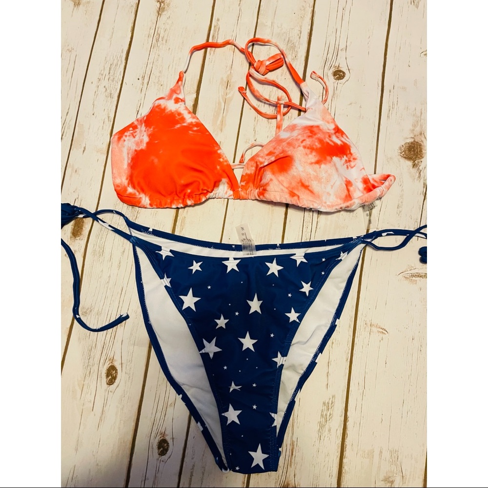 Plus American flag bikini